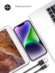 Зарядний пристрій для смартфона та планшета, AR-TA800 25W Black з портом USB-C та кабелем USB-C to Lightning в комплекті, підтримка Fast Charge, швидка зарядка для iPhone та iPad, ArmorStandart (ARM77721) - мініатюра 5