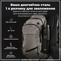 Пляшка для води ION8 1000 мл (ЕКО пляшка) BPA Free Black (I8RF1000BLK) - мініатюра 6