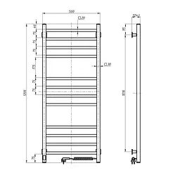 Електрична рушникосушка Navin Loft 500x1200 Sensor правобічна з таймером, біла 12-028053-3680, Білий, Праве, Електронний - мініатюра 5