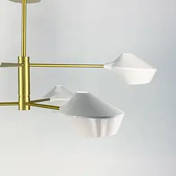 Оригінальна стельова люстра Lumina Deco у золотому каркасі Line.F H 690/6 SGD - мініатюра 4