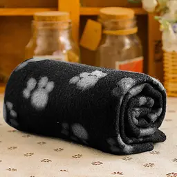Плед для тварин Paw Print Soft Fleece Pet Blanket 60х70 см Чорний - мініатюра 2