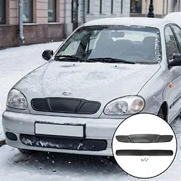Набір Зимова накладка на решітку та бампер Daewoo Lanos Пластик Гладкий (AutoElement)