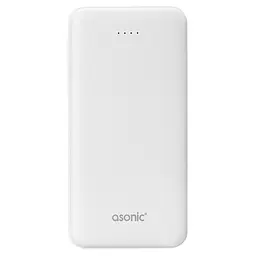 Повербанк 10000mAh портативний зарядний пристрій зовнішній акумулятор 2*USB POWER BANK Asonic AS-P10 білий - мініатюра 1