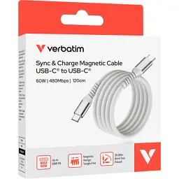 Дата кабель USB-C to USB-C 1.2m Magnetic 60W gray Verbatim (31850) - мініатюра 3