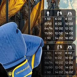 Рукавиці боксерські PowerPlay PP 3021 Ukraine Blue/Yellow - 16 унцій - мініатюра 7
