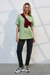 Джинси для вагітних Mom Fit для майбутніх мам з регульованим поясом M (46) Leyton Юла Мама сіро-чорний - мініатюра 4