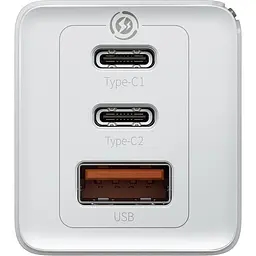 Мережевий зарядний пристрій Baseus GaN2 Pro Quick Charger 1USB + 2Type-C 65W CCGAN2P-B02 White - мініатюра 3