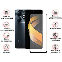 Захисне скло BeCover для Infinix Smart 8 (X6525) Black (710482) - мініатюра 3