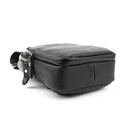 Шкіряна сумка слінг чорна Tiding Bag M56-2552A - мініатюра 4