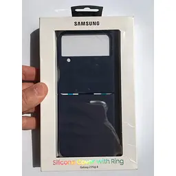 Оригінальний силіконовий чохол із кільцем Samsung для Galaxy Z Flip4 Silicone Cover with Ring Navy EF-PF721TNEGUA - мініатюра 2