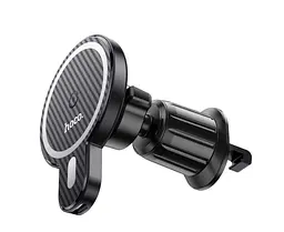 Холдер Hoco CA85 Ultra-fast magnetic wireless charging car holder Чорний - мініатюра 3