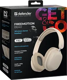 Гарнітура Defender FreeMotion B640 Bluetooth Beige (63642) (7191841) - мініатюра 4