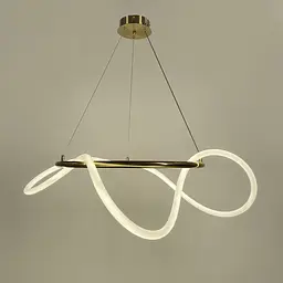 Кільцева латунна люстра з гнучкою LED стрічкою Ø105 см (кільце 80 см) | Арт. Y 410-800 AB | Line F - мініатюра 6