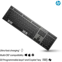 Клавіатура HP 720 Multi-Device Rechargeable Wireless/Bluetooth UA Black (9T5B1AA) - мініатюра 5