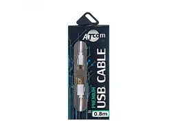 Кабель живлення ATCOM (17425) USB 2.0 AM/USB type C, 0.8м, білий - мініатюра 2