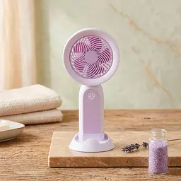 Настільний вентилятор Handheld Fan з підсвіткою, фіолетовий, переносний акумуляторний мінівентилятор - мініатюра 3