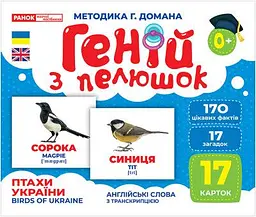 Карточки Домана Геній з пелюшок. Птахи України. Демонстраційний матеріал 10107193У - мініатюра 2