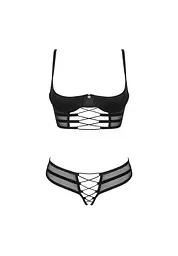 Комплект еротичної білизни Obsessive Roxelia XS/S чорний - мініатюра 5