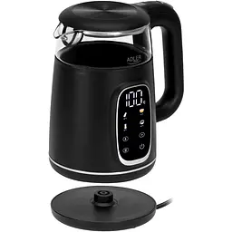 Електрочайник Adler AD 1305 black silver 1850-2200 Вт 1.7 л скло встановлення температури - мініатюра 5