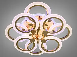 Золота LED люстра з пультом, диммером і кольоровою підсвіткою, 110W - мініатюра 3