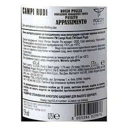 Вино Campi Rudi Rosso Puglia Withering, 13%, 0,75 л (880129) - мініатюра 5