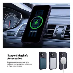 Чехол для Apple iPhone 16, Uniq MagCase, синий, противоударный, панель-накладка с MagSafe, ударопрочный TPU+PC, с магнитом MagSafe, поддержка полноценной беспроводной зарядки, ArmorStandart (ARM79497) - мініатюра 4