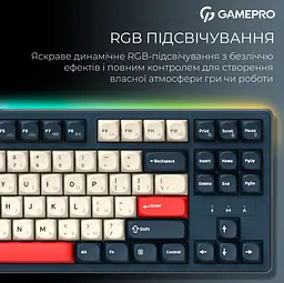 Механічна ігрова клавіатура GamePro MK-285-BL Asgard Ragnar Keychron Super Red Switch Bluetooth 5.2/2.4 ГГц/USB Blue - мініатюра 6