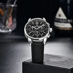 Наручний годинник чоловічий YS008 Silver-Black Pagani Design acs0031089 - мініатюра 3