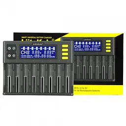 Зарядний пристрій для Liitokala Lii-S8, 8 каналів, Ni-Mh/Li-ion/LiFePo4, 220V/12V, LED+LCD - мініатюра 4