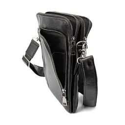 Месенджер класичний чорий в гладкій шкірі Tiding Bag 8009A чорний - мініатюра 8