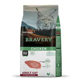 Сухий корм для стерилізованих котів Bravery Chicken Adult Cat Sterilized з куркою 7 кг