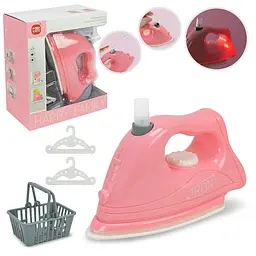 Іграшкова парова праска з кошиком для білизни Play family, рожевий (LS820C31)