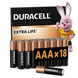Батарейка Duracell AAA лужні 18 шт. в упаковці (5000394107557 / 81546741) - мініатюра 2