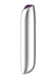 Міні-вібратор Rechargeable Powerful Bullet Vibrator Silver - мініатюра 4