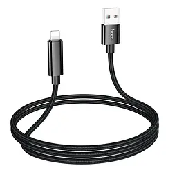 Кабель Hoco U125 Benefit charging data cable з display iP Black - мініатюра 3