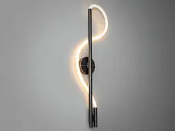 Світильник настінний LED Diasha 9607-BHR Мотузка, 14W, чорний хром, сучасний стиль для коридорів, IP20, 770 лм - мініатюра 2