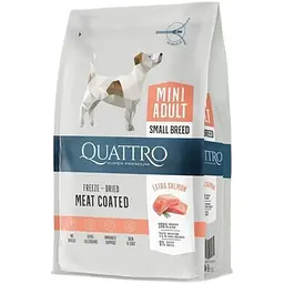 Сухий корм  Quattro Adult Mini Salmon для дорослих собак малих порід з лососем 7 кг