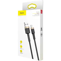 Кабель Baseus Cafule USB-A to Lightning 1m Black/Gold (CALKLF-BV1) [113815] - мініатюра 7