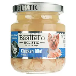 Вологий корм для собак Basttet'o Holistic шматочки філе курки в желе 130 г