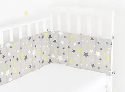 Бортики в дитяче ліжечко Cosas Yellow Stars 30 х 180 см (WeltBed_StarYellowGrey_Grey) - мініатюра 2