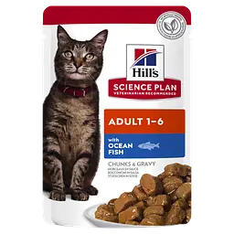 Вологий корм для дорослих котів Hill's SP Adult із куркою, океанічною рибою та яловичиною, пауч, 85 г х 12 шт. - мініатюра 4