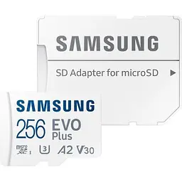Карта пам'яті Samsung 256GB microSD class 10 UHS-I U3 V30 A2 EVO Plus (MB-MC256SA/EU)
