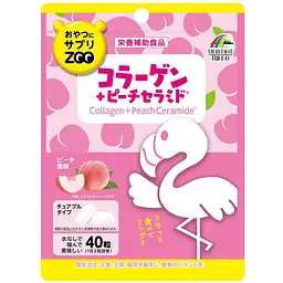 Дієтична добавка Unimat Riken ZOO Series з колагеном та керамідами зі смаком персику 40 жувальних таблеток
