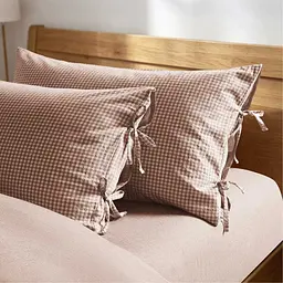 Комплект постільної білизни Lovely Svi варена бавовна (120 г/м2) Полуторний в клітинку Коричневий  - мініатюра 3