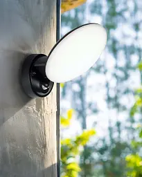 Вуличний світильник з датчиком руху Goldlux 333797 Olaf LED 1x10W 4000K 1200Lm IP44 чорний - мініатюра 2