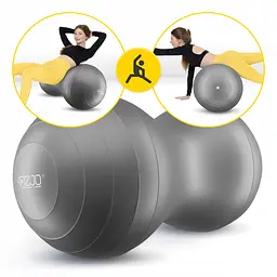 М'яч для фітнесу (арахіс) 4FIZJO Air Ball Peanut 45 x 90 см Anti-Burst Grey (P-5905973407175) - мініатюра 9