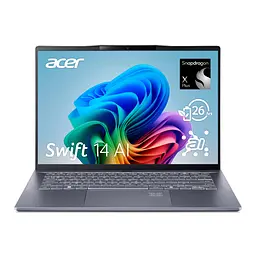 Ноутбук Acer Swift 14 AI SF14-11 14.5' WQXGA IPS, Quallcomm X1P-64-100, 16GB, F1TB, UMA, Win11, сірий (NX.KZXEU.001)