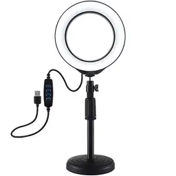 Кільцева USB LED лампа Puluz PU392 6.2"+ настільне кріплення 18-28 см