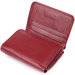 Компактний гаманець зручного формату із натуральної шкіри ST Leather 23077 бордовий - мініатюра 5