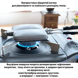 Форма сковорода для приготування тостів сендвічів тостер з антипригарним/тефлоновим покриттям, Ласунка 86406 - мініатюра 5